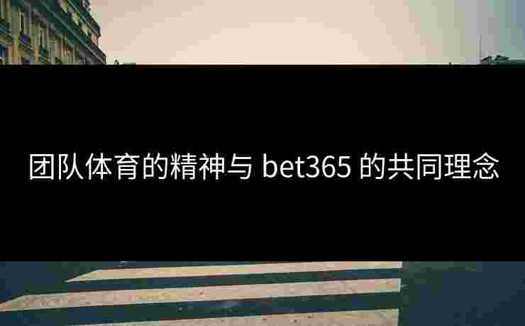 团队体育的精神与 bet365 的共同理念